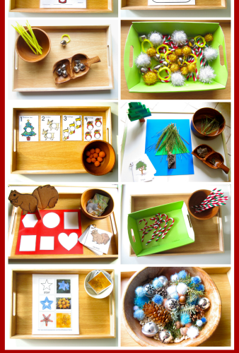 10 Christmas Montessori Inspired Tot Trays - Mama's Happy Hive