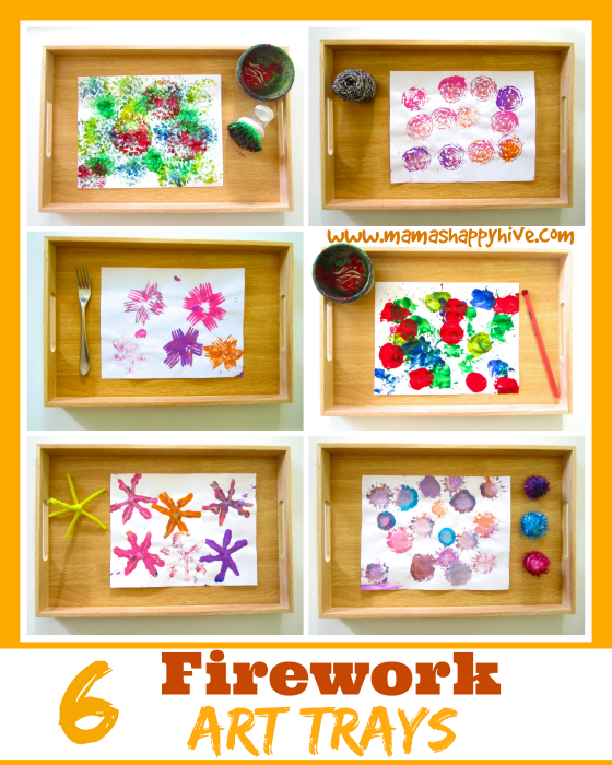 6 Firework Art Trays - Mama's Happy Hive